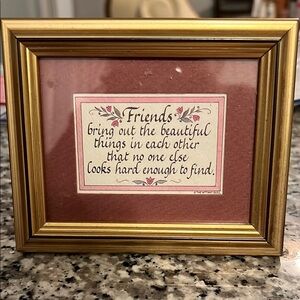 FREE! Gold Framed Friends Quote Decor